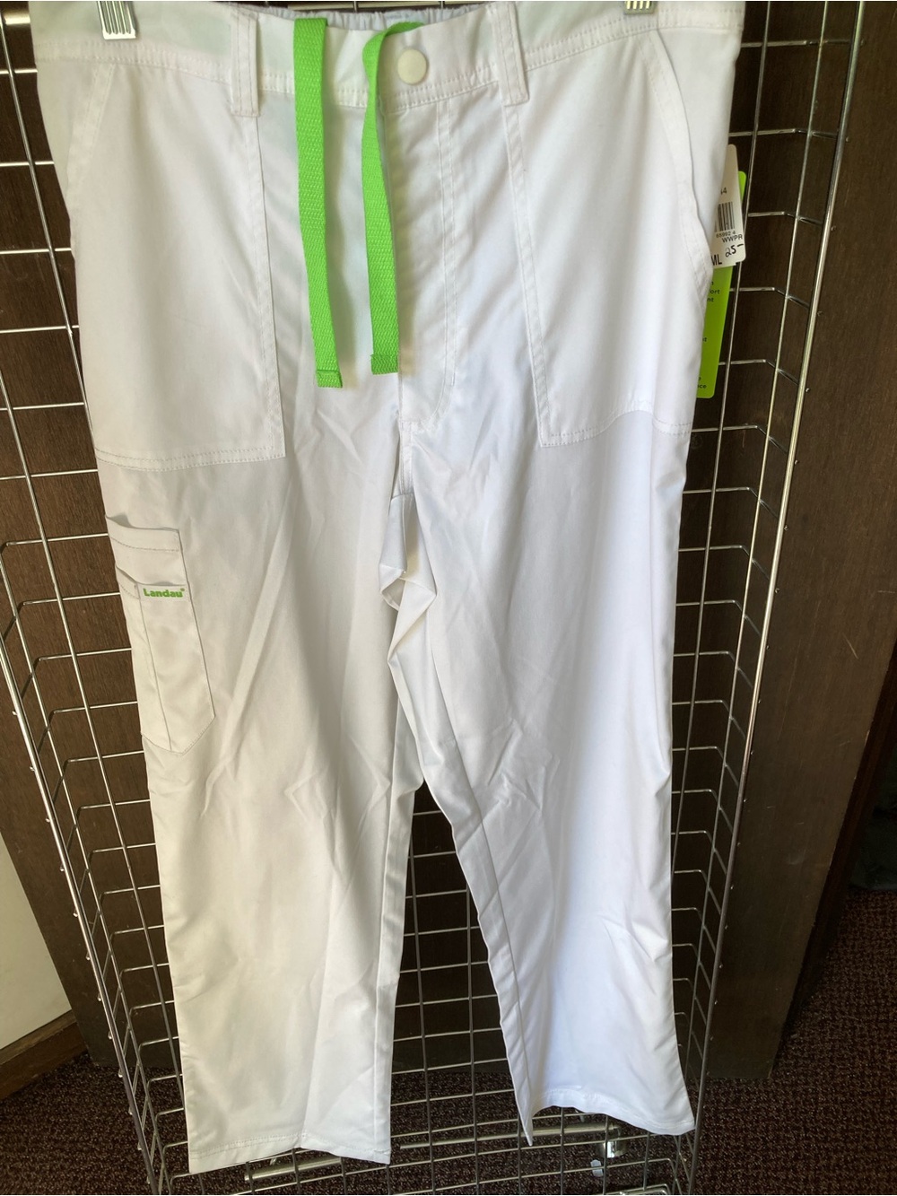 Landau Men’s Scrub pants, White NWT, Small